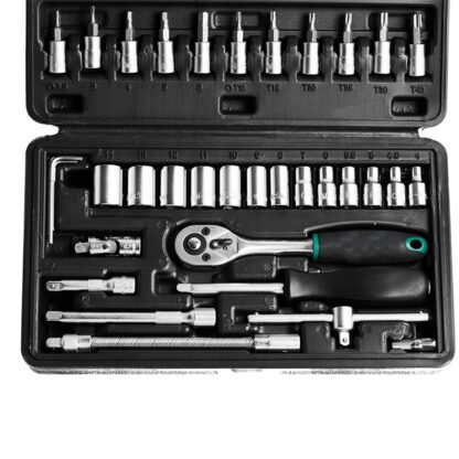 46pcs Metal 1 / 4"" Socket Set (Black, 46pcs) - Image 3