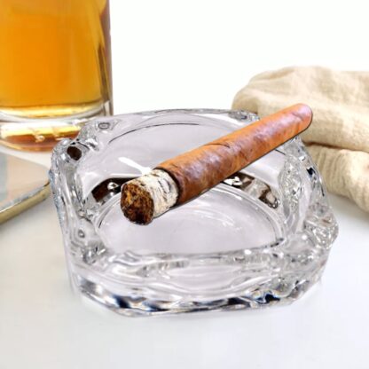 4064 Glass Brunswick Crystal Quality Cigar Cigarette Ashtray Round Tabletop for Home Office Indoor Outdoor Home Decor - Image 6