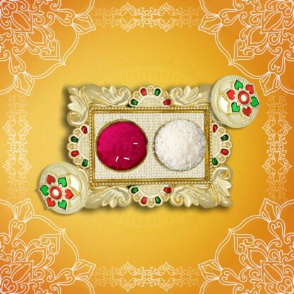 Rakasha Bandhan Special Puja Thali, Kumkum Thali Holder, Pooja Return Gift, Indian Housewarming Gifts, Brother / Bhai / Bhabhi / Sister / Family  Rakhi for Rakshabandhan, Diwali - Image 7