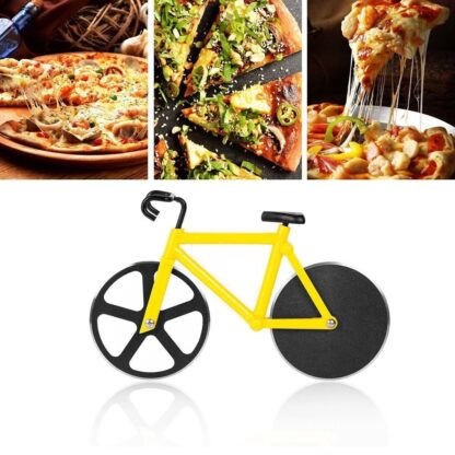 Stainless steel Bicycle shape Unbreakable Handle Pizza cutter | Pastry Cutter | Pizza Slicer with Grip on Handle and Stainless Steel Blade (1 Pc) - Image 3