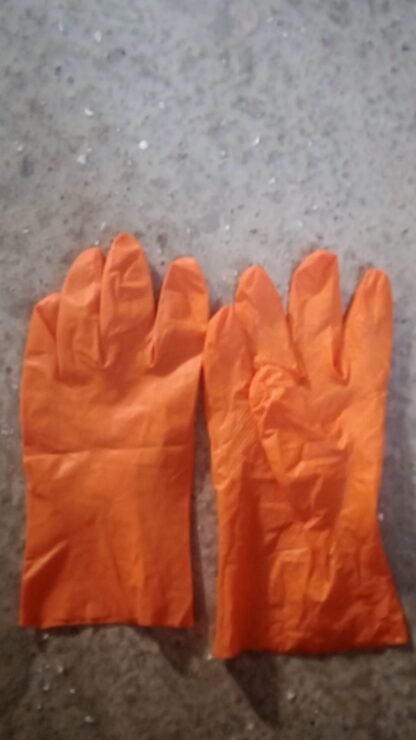 Multipurpose Rubber Reusable Cleaning Gloves, Reusable Rubber Hand Gloves I Latex Safety Gloves I for Washing I Cleaning Kitchen I Gardening I Sanitation I Wet and Dry Use Orange Gloves (1 Pair 40 Gm) - Image 6