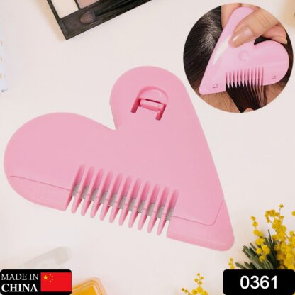 0361 Heart Shape Plastic Hair Cutting Scissors for Baby Girls Lightweight Portable Hair Thinning Double‑Edge Stainless Steel Convenient for Hair Cutting for Hair Thinning (1 Pc ) - Image 2