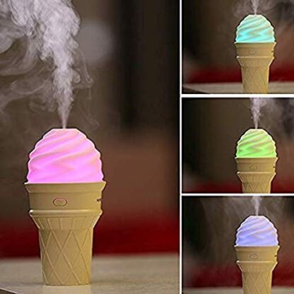 0396 Ice Cream Design LED Humidifier for Freshening Air & Fragrance (Multicoloured) - Image 3