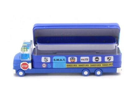 4568  Double Decker Magic Truck Compass Multi Level Metal Truck Compass Pencil Case with Movable Wheels & Sharpener (Mix Design) - Image 7