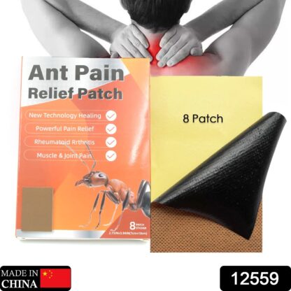 12559 Ant Pain Relief Patch - Pack of 8 Patches | Instant Relief from Muscular Pain & Joint Pain| Natural Pain Relief Patches | Powerful Pain Relief, No Side Effects - Image 2