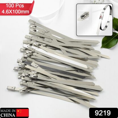 Stainless Steel Cable TIE Used for Solar, Industrial and Home Improvement Multipurpose HIGH Strength, Self-Locking Zip Ties, Multi-purpose Tie, Portable Rustproof 100Pcs Wide Application Zip Tie Set for Building ( 4.6x200MM & 4.6x100MM /  100 pcs Set) - Image 3