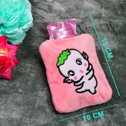 6532 Pink Cartoon small Hot Water Bag with Cover for Pain Relief, Neck, Shoulder Pain and Hand, Feet Warmer, Menstrual Cramps. - Image 4