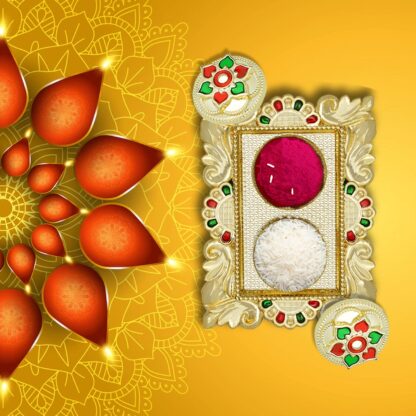 Rakasha Bandhan Special Puja Thali, Kumkum Thali Holder, Pooja Return Gift, Indian Housewarming Gifts, Brother / Bhai / Bhabhi / Sister / Family  Rakhi for Rakshabandhan, Diwali - Image 6