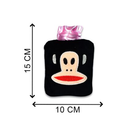 6522 Black Monkey small Hot Water Bag with Cover for Pain Relief, Neck, Shoulder Pain and Hand, Feet Warmer, Menstrual Cramps. - Image 5