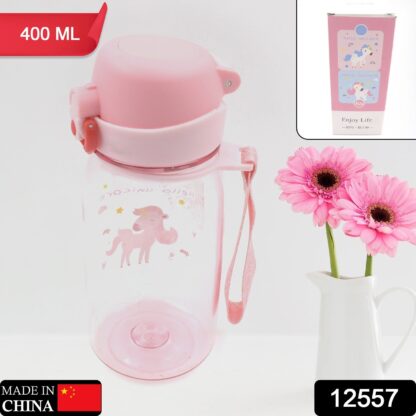 12557 400ML Capacity Plastic Water Bottle Animal Printed  | Office Bottle | Gym Bottle | Home | Kitchen | Leakproof and BPA Free Drinks Bottle | Water Drink Juice Bottle BPA Free Leak-Free Lightweight ( 400 ML ) - Image 2