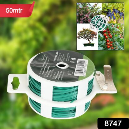 8747 Garden Wire, Sturdy Plant Ties for Support, Garden Ties with Cutter for Tomatoes Vines, Plant Wire Tie Wire for Indoor, Outdoor, Home and Office Use (50 Mtr) - Image 2