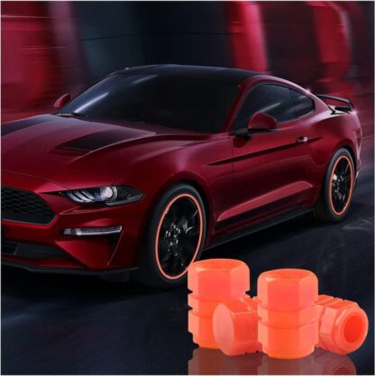 0547 Tyre Valve Caps Luminous Glow Car Tire Air Stem Valve Cap Covers vaal cap ( 4 Pcs Mix Colour) - Image 5