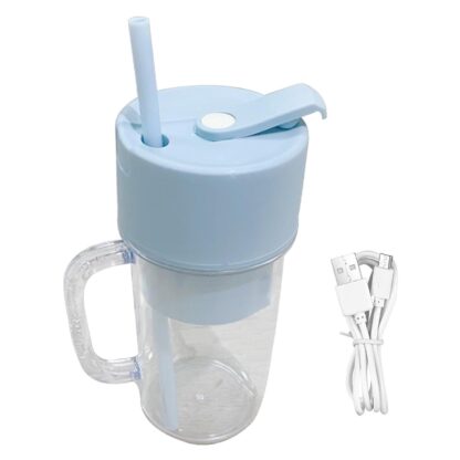 5841 2 In1 Portable Crusher Juicer With Handle & Straw for Smoothie Sipper USB Rechargeable (340 ml) 6 Stainless Steel Blades Compact Juicer Mixer, Juicer Portable Fresh Juice Blender Portable Electric Juicer ( 340 ML ) - Image 4