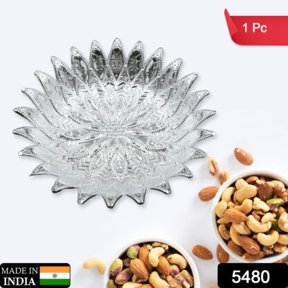 5480  Traditional Design Serving Tray, Plastic Silver Finish Serving Tray, Multipurpose Tray, Decorative Tray, Mukhwas Serving Tray (1 Pc ) - Image 2