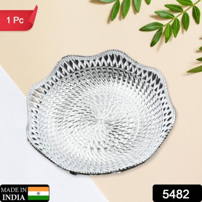 5482 Round Serving Tray, Traditional Serving Tray, Multipurpose Serving Tray, Decorative Serving Platters, Mukhwas Serving Tray (1 Pc) - Image 2