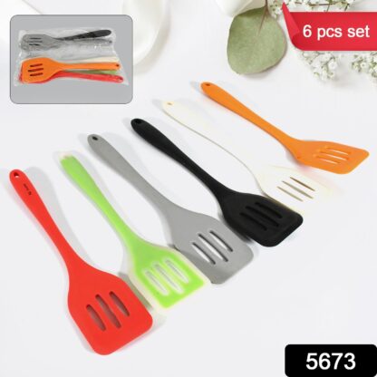 Multipurpose Silicone Spoon, Silicone Basting Spoon Non-Stick Kitchen Utensils Household Gadgets Heat-Resistant Non Stick Spoons Kitchen Cookware Items For Cooking and Baking (6 Pcs Set) - Image 3