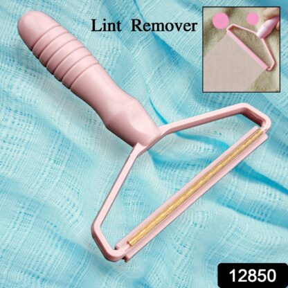 12850 2in1 Portable Lint Remover for Home Use | Use for Removing Lint Dust in Furniture and Wool Clothes Sweater Carpet | Woolen Fabrics Brush Sticky Lint Roller with Long Handle (1 Pc) - Image 2