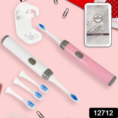 12712 Adult Waterproof Electric Toothbrush Strong Sonic Charging with 4 Toothbrush Head and a toothbrush holder - Image 2