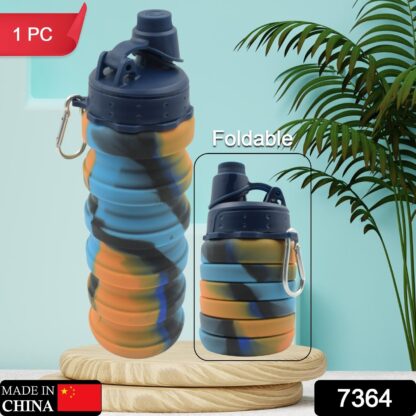 Foldable Water Bottle, Silicone Leak Proof Portable Sports Travel Water Bottle for Outdoor, Gym, Hiking (1 Pc / 24 cm Foldable) - Image 2