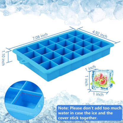 1144  Silicone Ice Cube Trays 24 Cavity Per Ice Tray [Multicolour] - Image 3