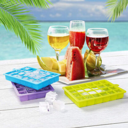 1144  Silicone Ice Cube Trays 24 Cavity Per Ice Tray [Multicolour] - Image 4