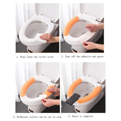 4872 Toilet Seat Cover, Toilet Seat Cushion Soft and Warm Washable Toilet seat Cover Pads Comfortable - Image 7