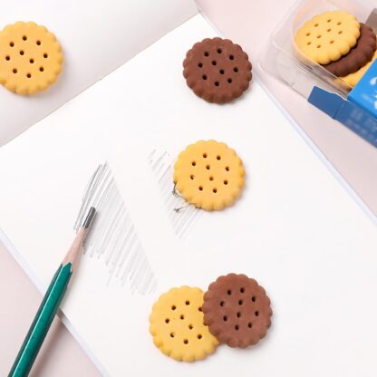 8833 Pack of 6 Erasers Erasers Stationery School Rubber Schools Sketches Office Sign Kid Party Favour Gift Toy Gift Creative Christmas Birthday Gift in Shape Biscuits (6 Pcs Set) - Image 3