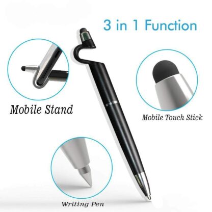 3 in 1 Ballpoint Function Stylus Pen with Mobile Stand - Image 6