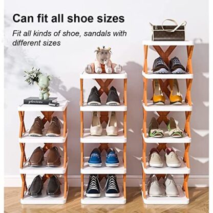 9078   4 LAYER SHOES STAND, SHOE TOWER RACK SUIT FOR SMALL SPACES, CLOSET, SMALL ENTRYWAY, EASY ASSEMBLY AND STABLE IN STRUCTURE, CORNER STORAGE CABINET FOR SAVING SPACE - Image 2