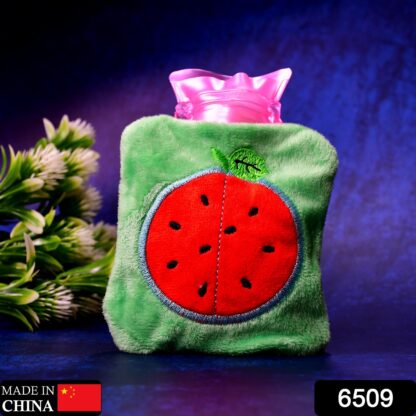 6509 Watermelon small Hot Water Bag with Cover for Pain Relief, Neck, Shoulder Pain and Hand, Feet Warmer, Menstrual Cramps. - Image 2