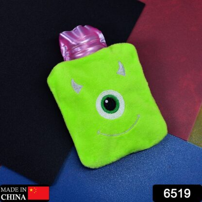 6519 Green one eye monster print small Hot Water Bag with Cover for Pain Relief, Neck, Shoulder Pain and Hand, Feet Warmer, Menstrual Cramps. - Image 2