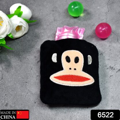 6522 Black Monkey small Hot Water Bag with Cover for Pain Relief, Neck, Shoulder Pain and Hand, Feet Warmer, Menstrual Cramps. - Image 2