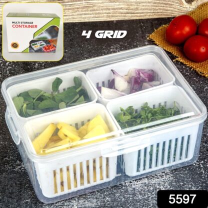 Fridge Storage Boxes Freezer Storage Containers, Container for Kitchen Storage Set, Storage in Kitchen, Vegetable Storage, Draining Crisper Refrigerator Food Box (1 Pc) - Image 5