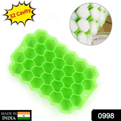 0998  Silicone Ice Cube Trays 32 Cavity Per Ice Tray [Multi color] - Image 2