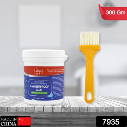 7935 Transparent Waterproof Glue 300g with Brush, Leakage Protection Outdoor Bathroom Wall Tile Window Roof, Anti-Leakage Agent, sealant glue, Roof Sealant Waterproof Gel - Image 2