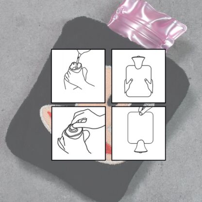 6522 Black Monkey small Hot Water Bag with Cover for Pain Relief, Neck, Shoulder Pain and Hand, Feet Warmer, Menstrual Cramps. - Image 6