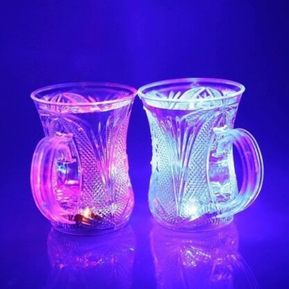 4727 Flashing Cup LED Water Sensor Light up Cup with Handle for Home Kitchen Fun Luminous Water Cup, Party / Birthday / Nightclub / Christmas / Disco Entertainment Cup (2 Pcs Set) - Image 5