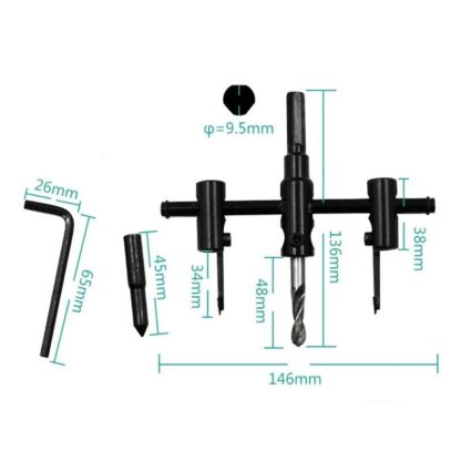 0447 Adjustable Circle Hole Saw Drill Bit Cutter - Image 6