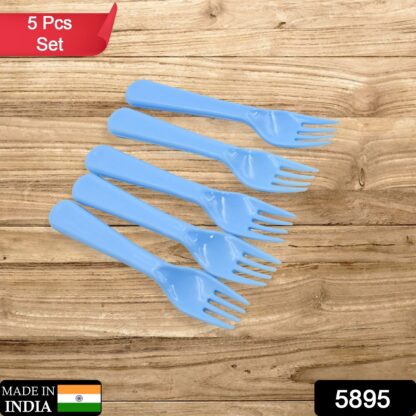 5895  Reusable Premium Heavy Weight Plastic Forks, Party Supplies, One Size, plastic 5pc Serving Fork Set for kitchen, Travel, Home (5pc) - Image 2