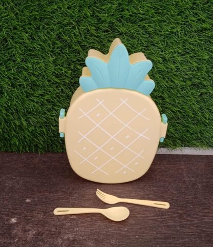 5750 Kids Lunch Box Cute Pineapple Shaped Bento Box with Fork Spoon Snack Candy Container Microwave Portable Office Lunch Box (1 Pc / With Spoon & Fork) - Image 10