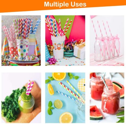 5519 Home Paper Straws Durable & Eco-Friendly Colorful - Drinking Straws & Party Decoration Supplies, Adorable Solid Color Food Grade Paper Straws for Birtay Wedding Baby Shower Celebration (25 Pcs Set) - Image 2