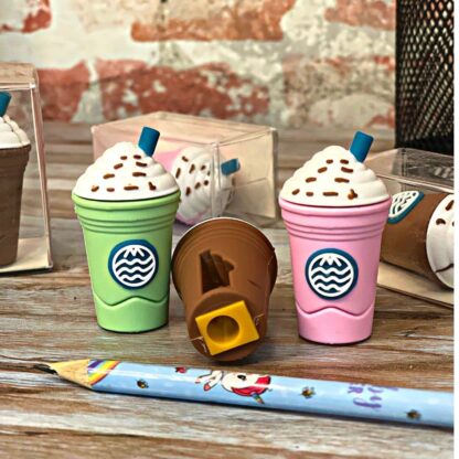 2In1 3D Cute Coffee Or Ice cream Shape sharpner Like Rotary Manual Pencil Sharpener for Kids  Ice Cream Style Office School Supplies, Back to School Gift for Students,Kids Educational Stationary kit, B'Day Return Gift (1 Pc) - Image 4