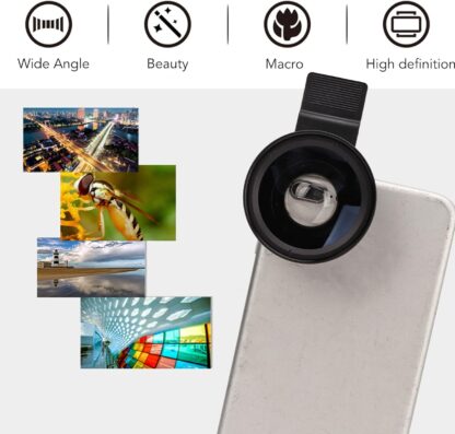 6553 Camera Lens External Phone Lens Phone Camera Lens 0.45X Universal Ultra Wide Angle 12.5X Beauty Function External Lens Camera Accessories for Take Pictures, most Android Smartphone - Image 3