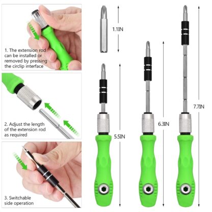 1557 32 in 1 Mini Screwdriver Bits Set with Magnetic Flexible Extension Rod - Image 5