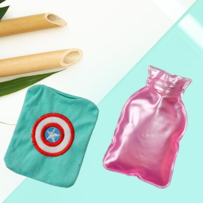 6517 Captain America's Shield small Hot Water Bag with Cover for Pain Relief, Neck, Shoulder Pain and Hand, Feet Warmer, Menstrual Cramps. - Image 4