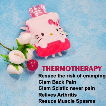 Pink Hello Kitty Small Hot Water Bag with Cover for Pain Relief - Image 6