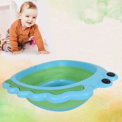 17513 Frog Shape Wash Basin, Space Saving Multi Function Foldable Baby Wash basin Easy Clean Lightweight Thicken for Washing Face for Home (33×31Cm / 1 pc) - Image 3