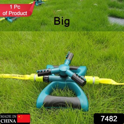 7482  360 Degree 3 Arm Sprinkler for Watering Garden and Lawn Irrigation Yard Water Sprayer - Image 2