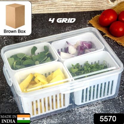 Fridge Storage Boxes Freezer Storage Containers, Container for Kitchen Storage Set, Storage in Kitchen, Vegetable Storage, Draining Crisper Refrigerator Food Box (1 Pc) - Image 4