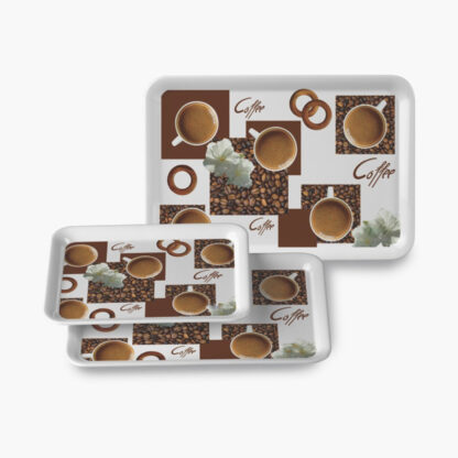 Serving Tray Set  (Pack of 3 Pcs) (Small, Medium, Large) (Multicolour) - Image 12